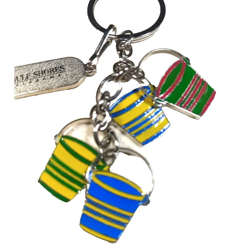 Gulf Shores Alabama Sand Bucket Metal Keychain Souvenir